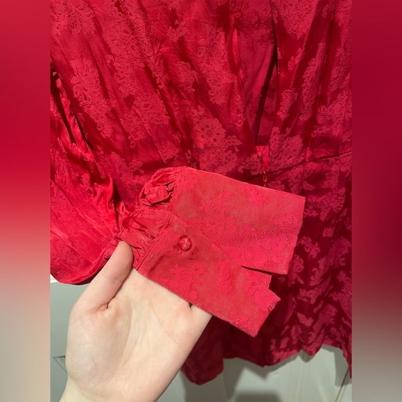 & Other Stories never worn red silk long sleeve mini dress - Picture 7 of 8